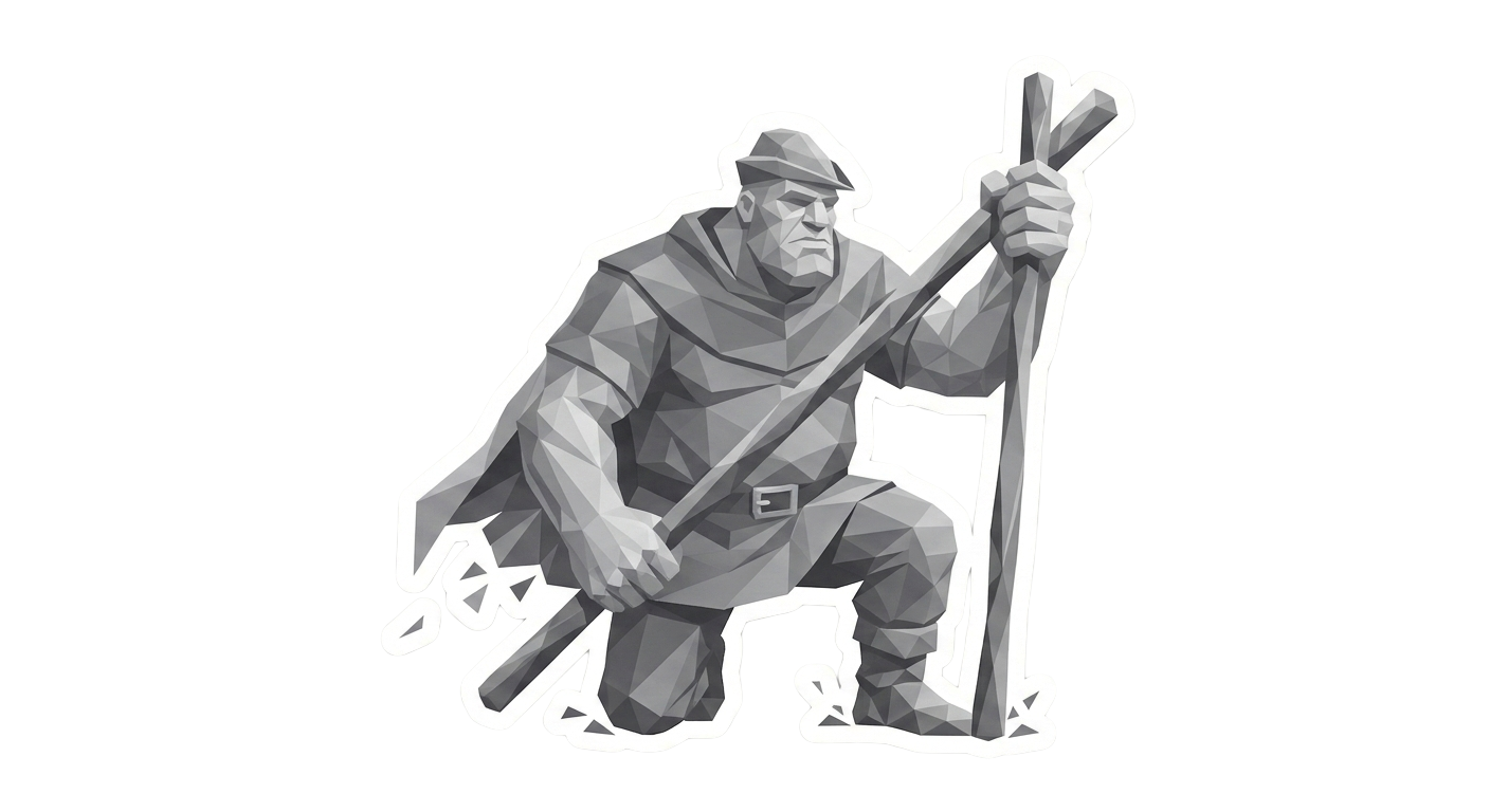 Little John — Charakter-Illustration als Low-Poly-Sticker