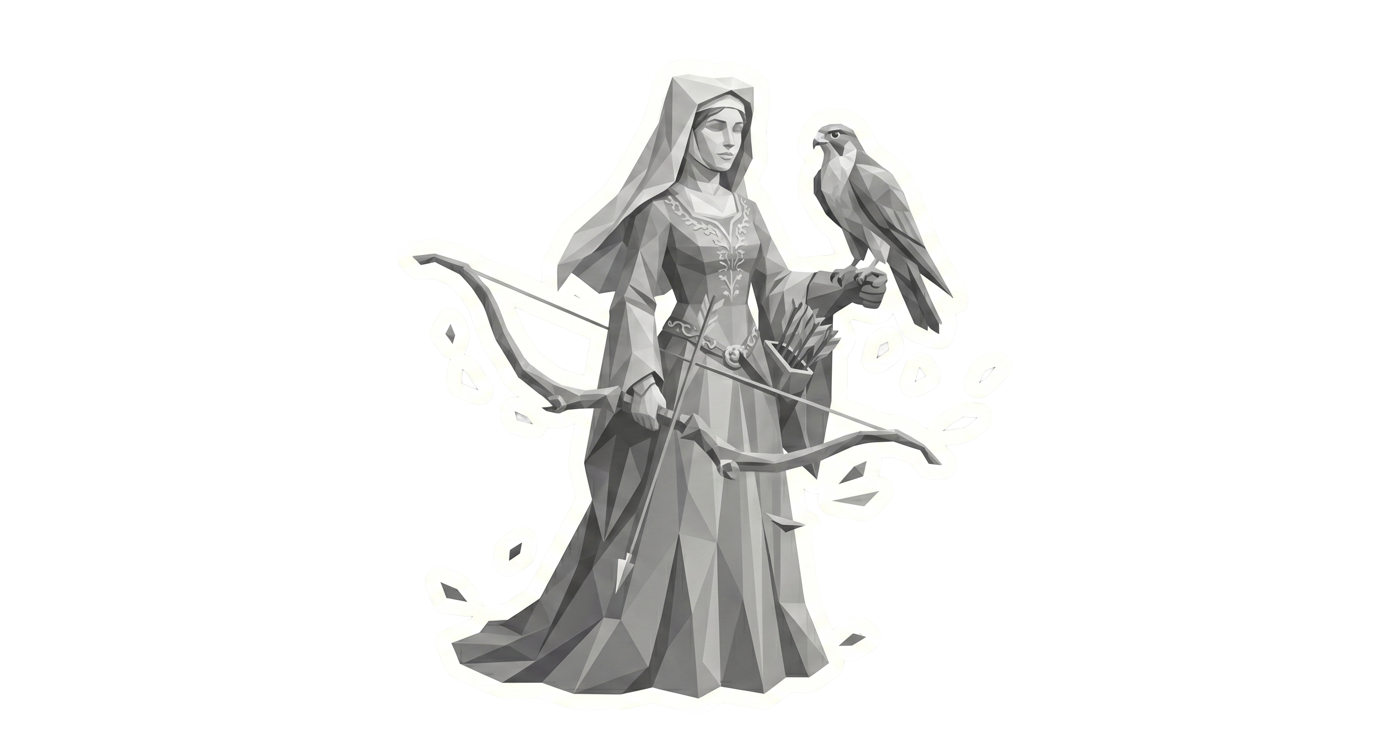 Marian — Charakter-Illustration als Low-Poly-Sticker